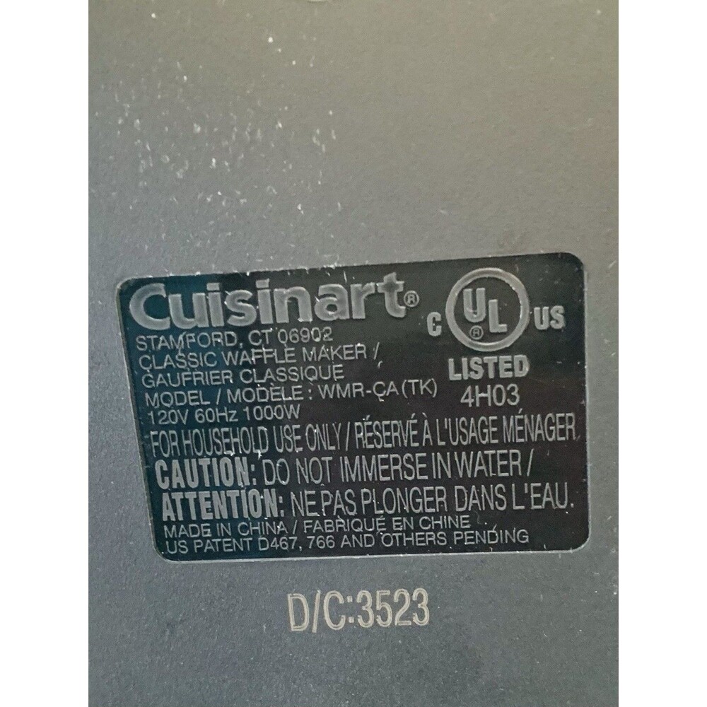 Cuisinart WMR-CA 5-Setting Browning Control Round Non-Stick Waffle Maker - Picture 9 of 9